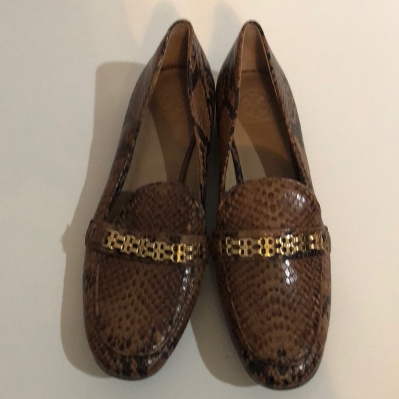 Tory Burch Gemini Link Snake Embossed Loafers NEW - Picture 2 of 8
